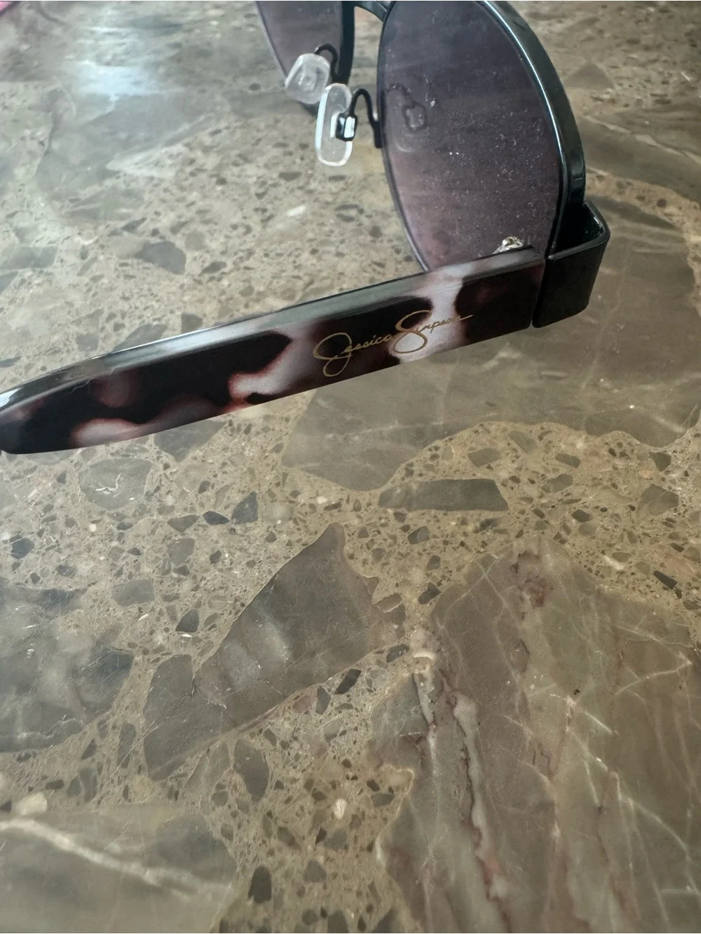 Jessica Simpson Tortoiseshell Dark Brown & Cream Sunglasses